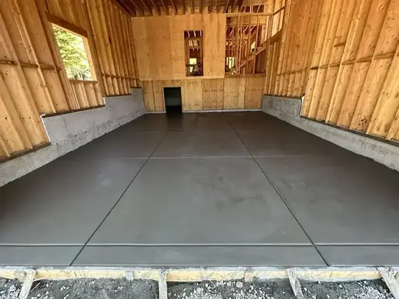 Finished interior concrete floor