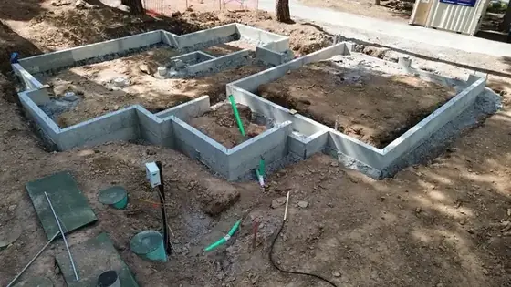 Aerial view of a Gonzalez Concrete foundation project