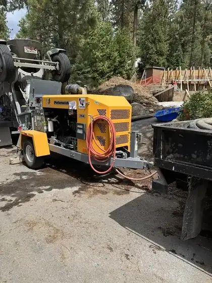 Line pumping equipment at a residential concrete project